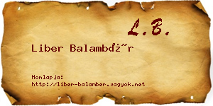 Liber Balambér névjegykártya